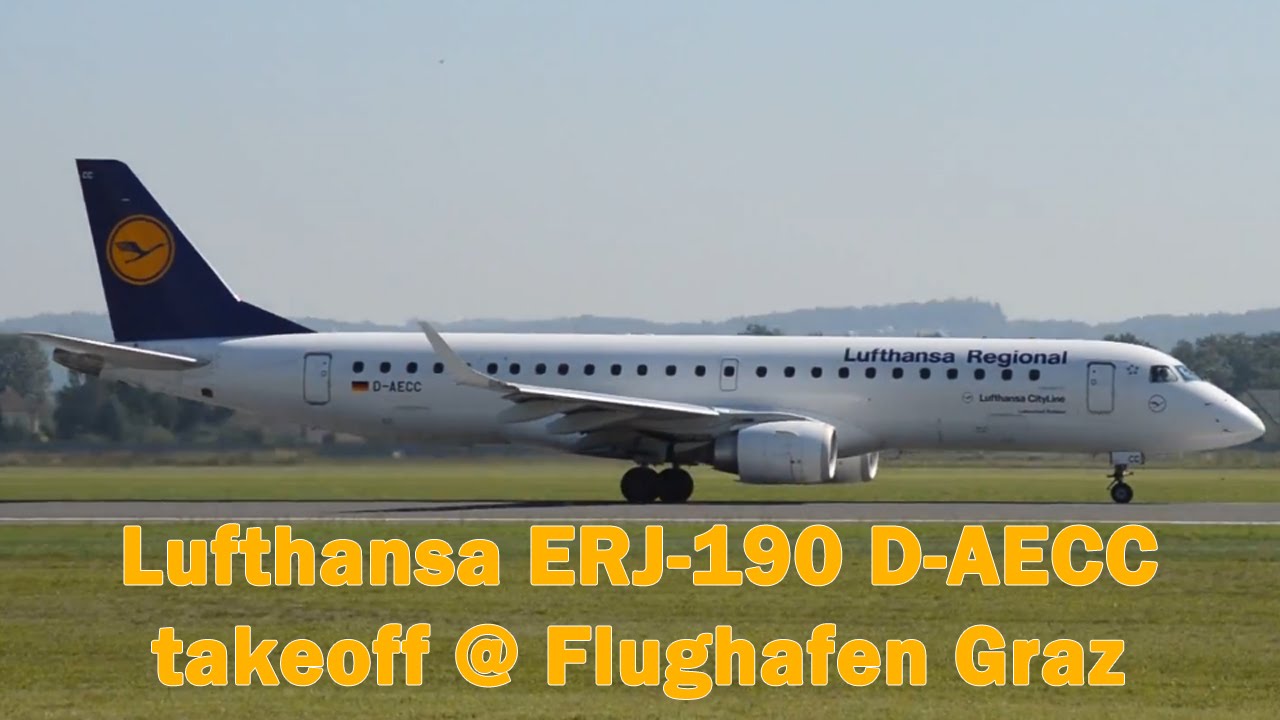 Lufthansa E190 takeoff @ Flughafen Graz | D-AECC