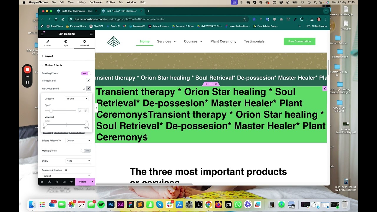 Create a scroll based text marquee animation for wordpress Elementor Pro in 2 minutes