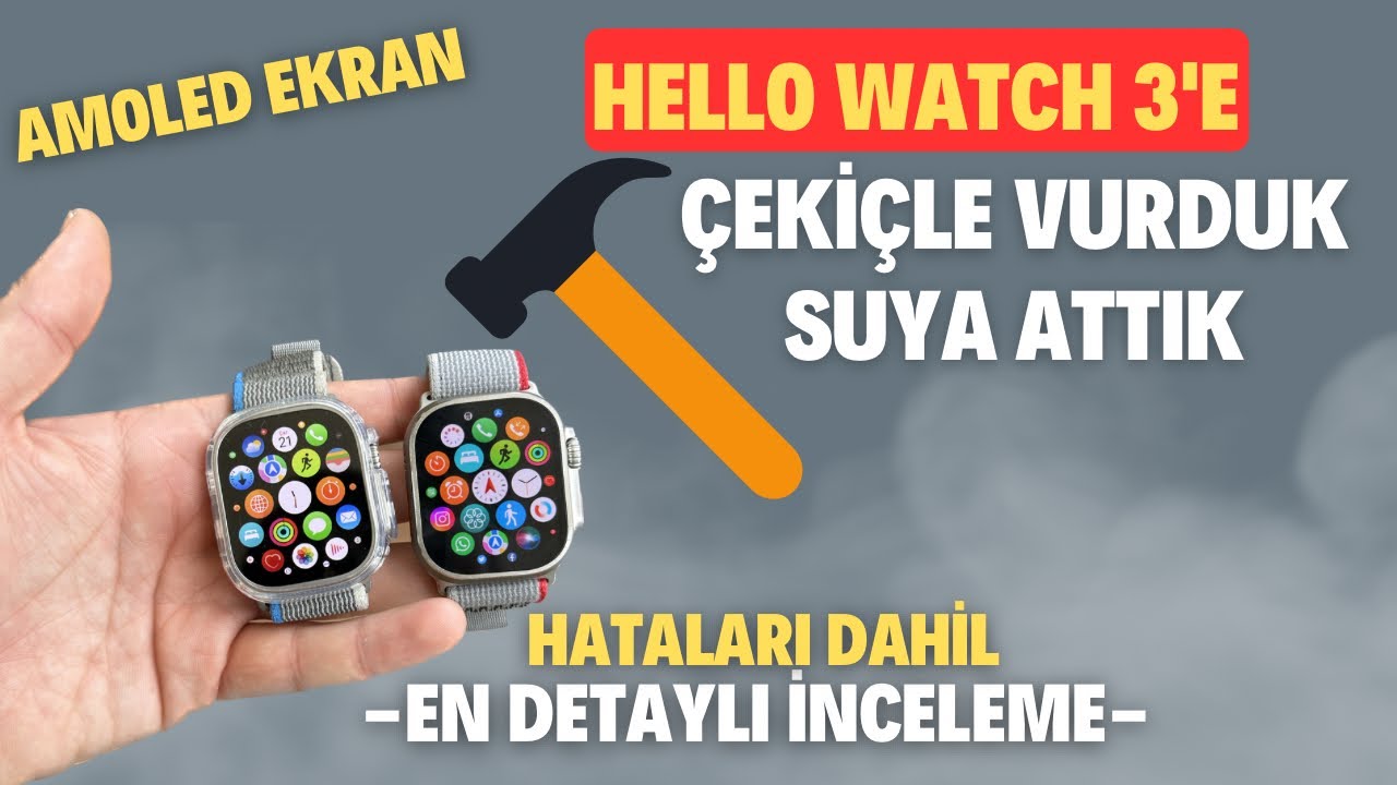 Hello Watch 3 DETAYLI İNCELEME ÇEKİÇLE VURMALI Apple Watch Ultra Replikası Akıllı Saat