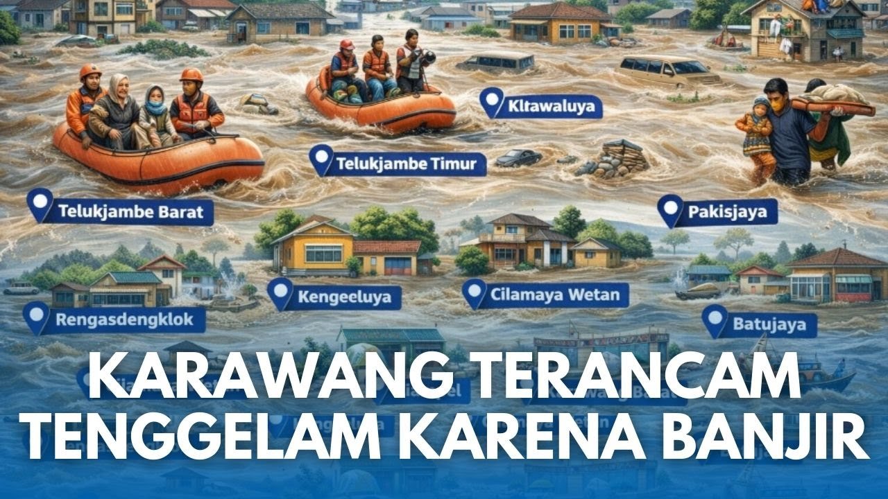 HAMPIR SETENGAH WILAYAH KARAWANG Banjir Digempur Hujan 24 Jam!