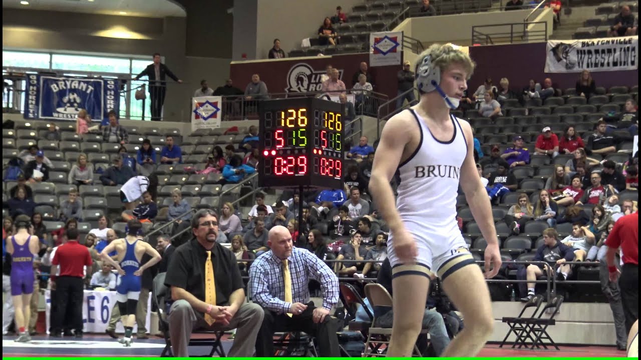 AR HS State Wrestling 2016 126lb final in 4K Quality Michael Crockett Pulaski Academy