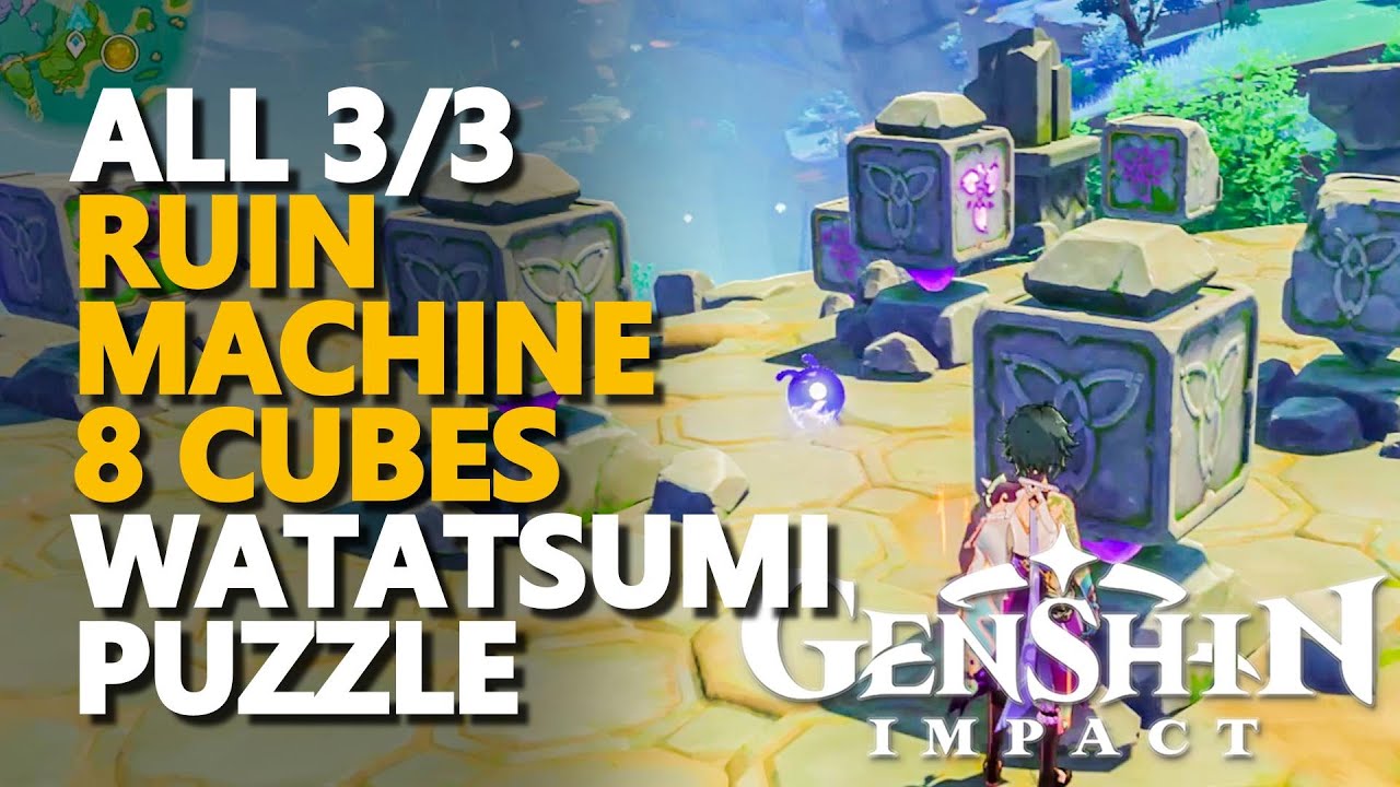 All Ruin Machine Puzzle Genshin Impact (Watatsumi Island 8 Cubes)