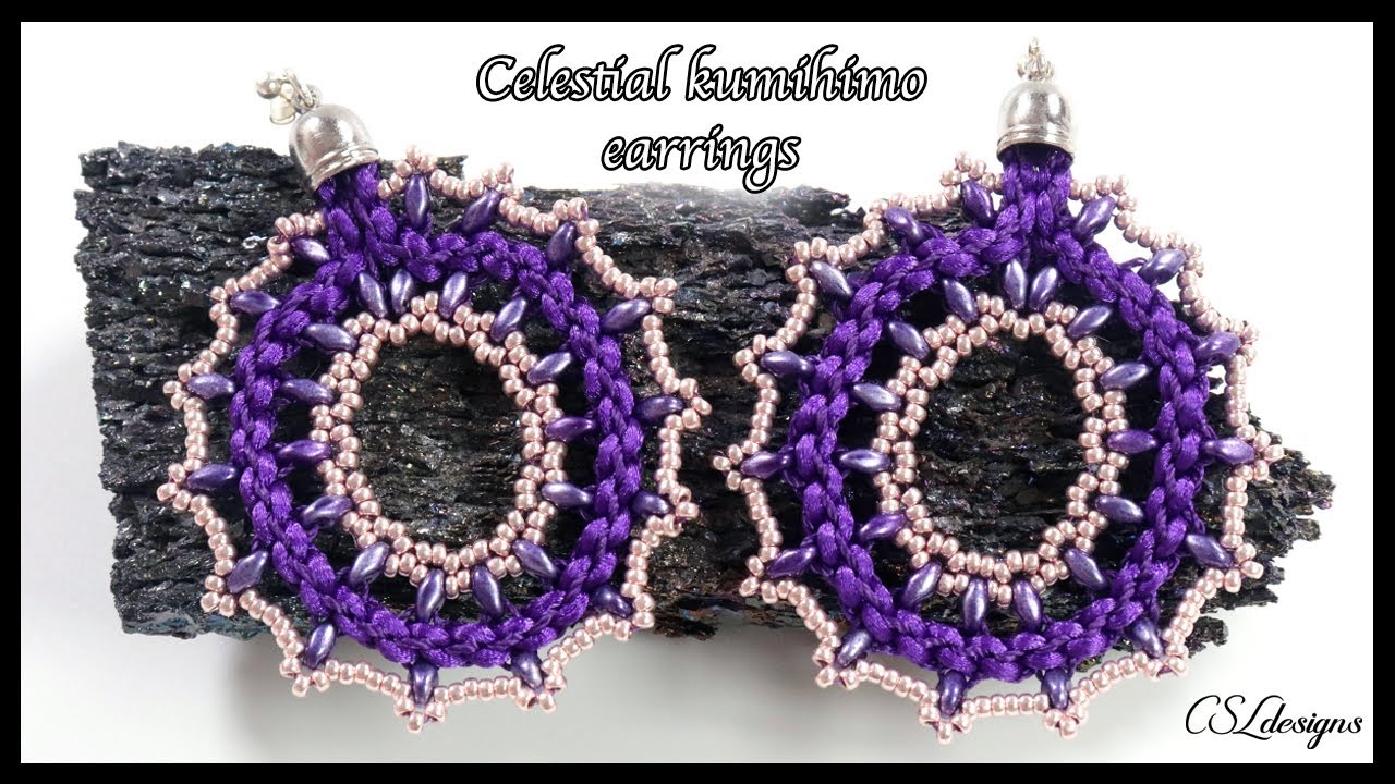 Celestial kumihimo earrings