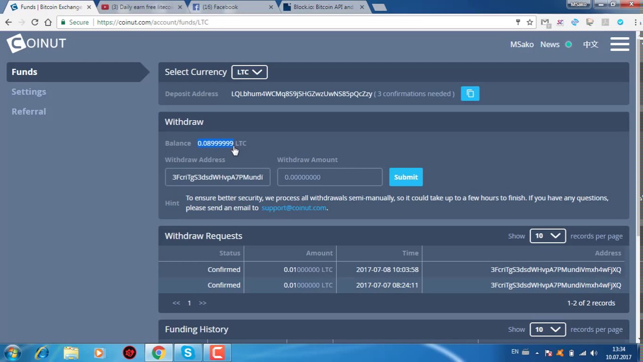 coinut free 0 01 litecoin bonus