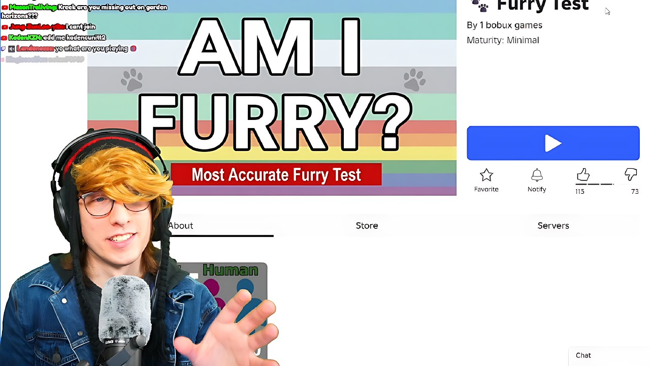 KreekCraft takes the Roblox Furry test...