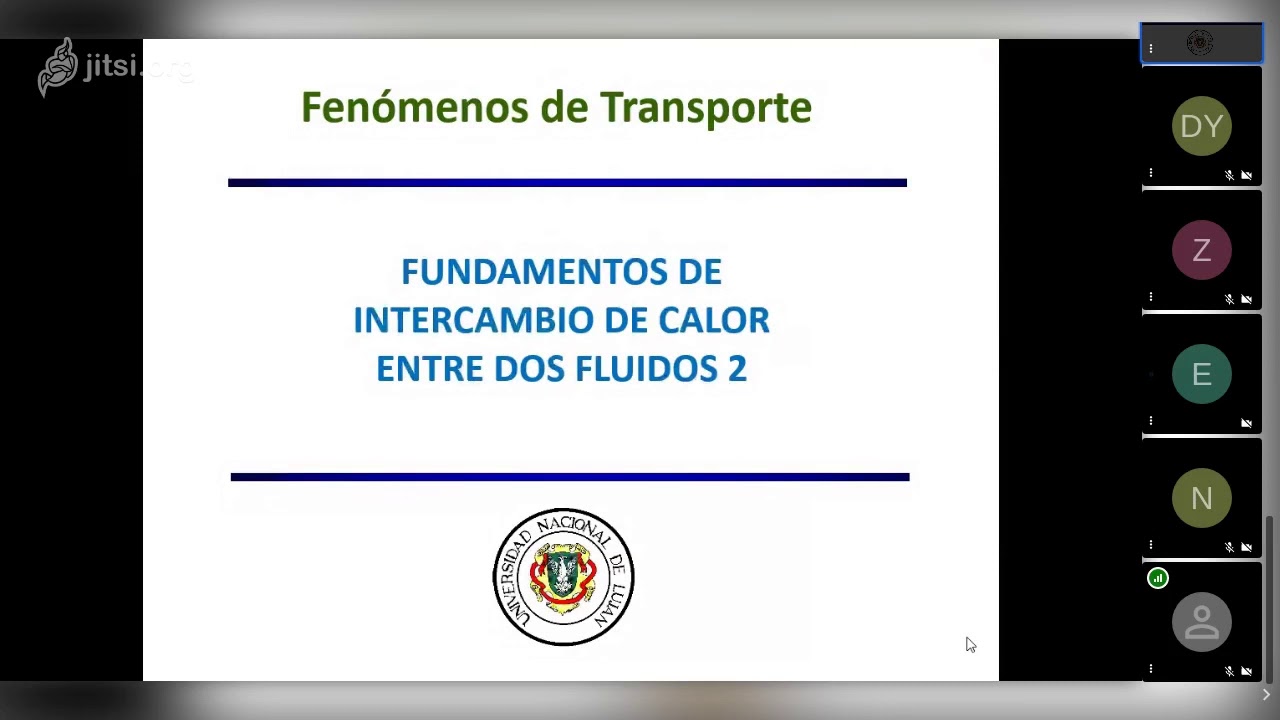 Charla 04/05/20 Repaso Intercambio de calor entre fluidos