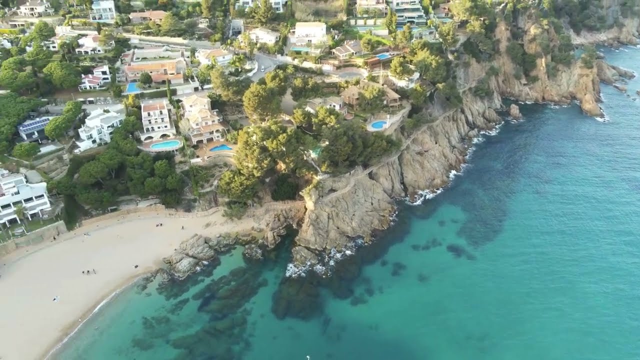 Drone view of Cala Bona, Cala de Sant Francesc