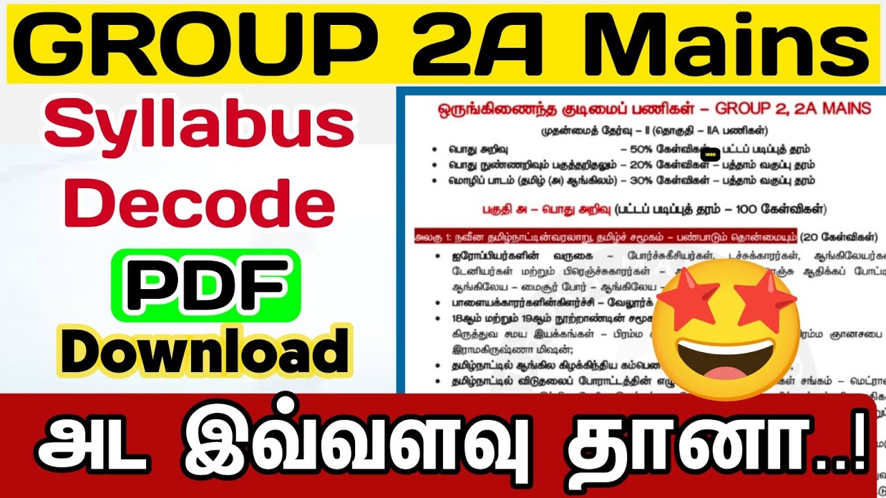 🌟GROUP 2A Mains Syllabus Decode (PDF Download)
