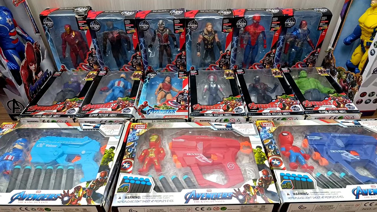 unboxing superhero wonder woman captain america spider gween wolverine toys assemble video