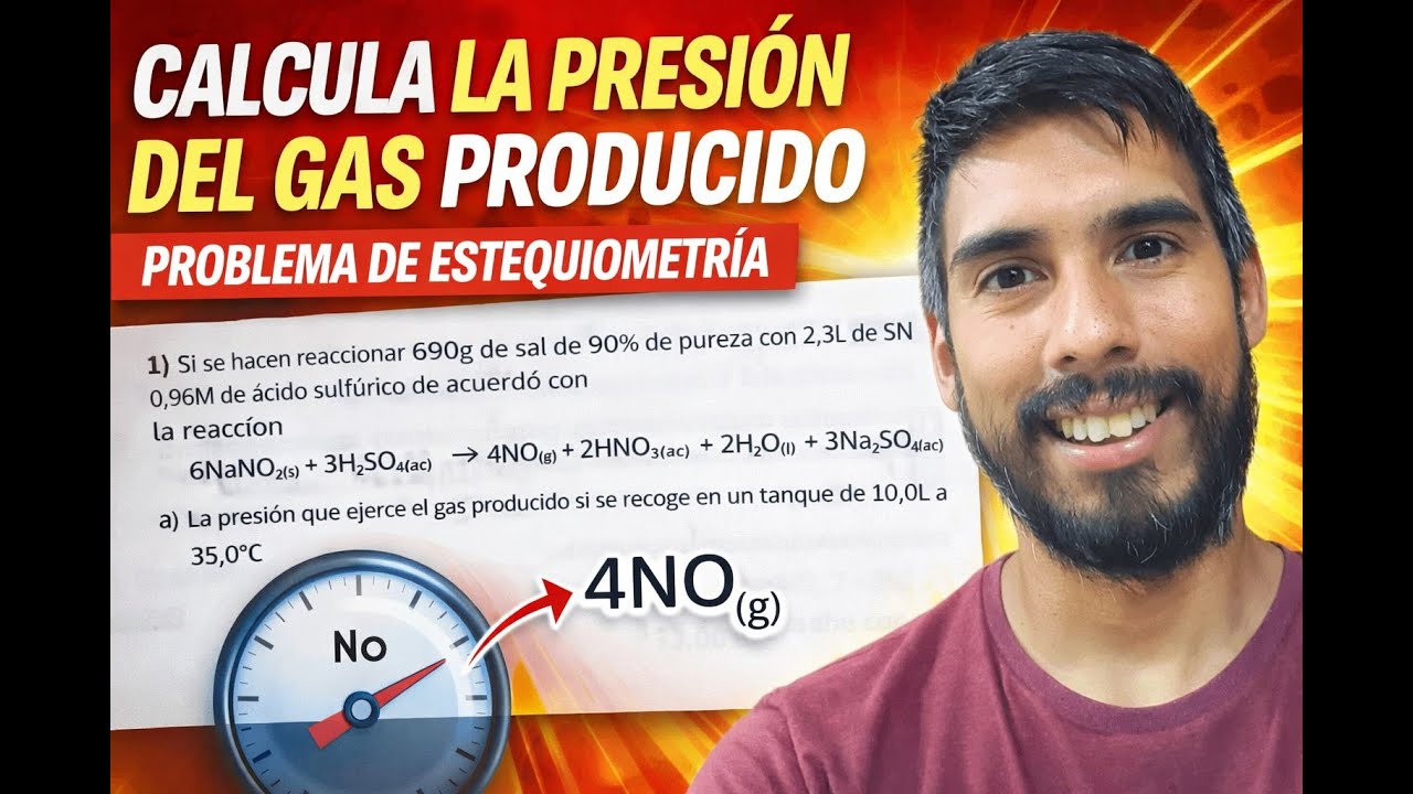 Estequiometría paso a paso: calcula la presión del gas (ejercicio resuelto)