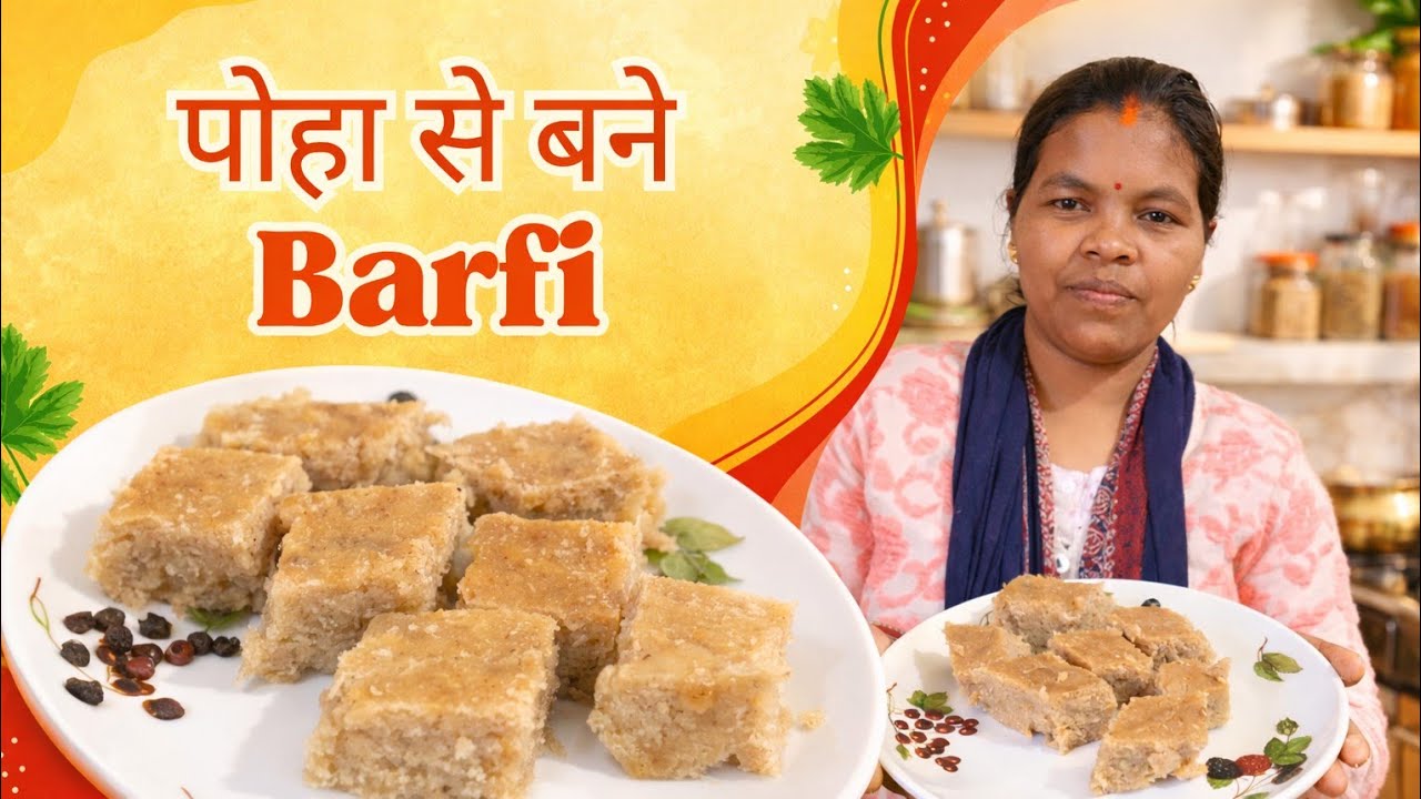 1200rs  kg वाली बर्फी बनाएं घर पर वो भी पोहे से  स्वादिष्ट और आसान तरीके से 😋