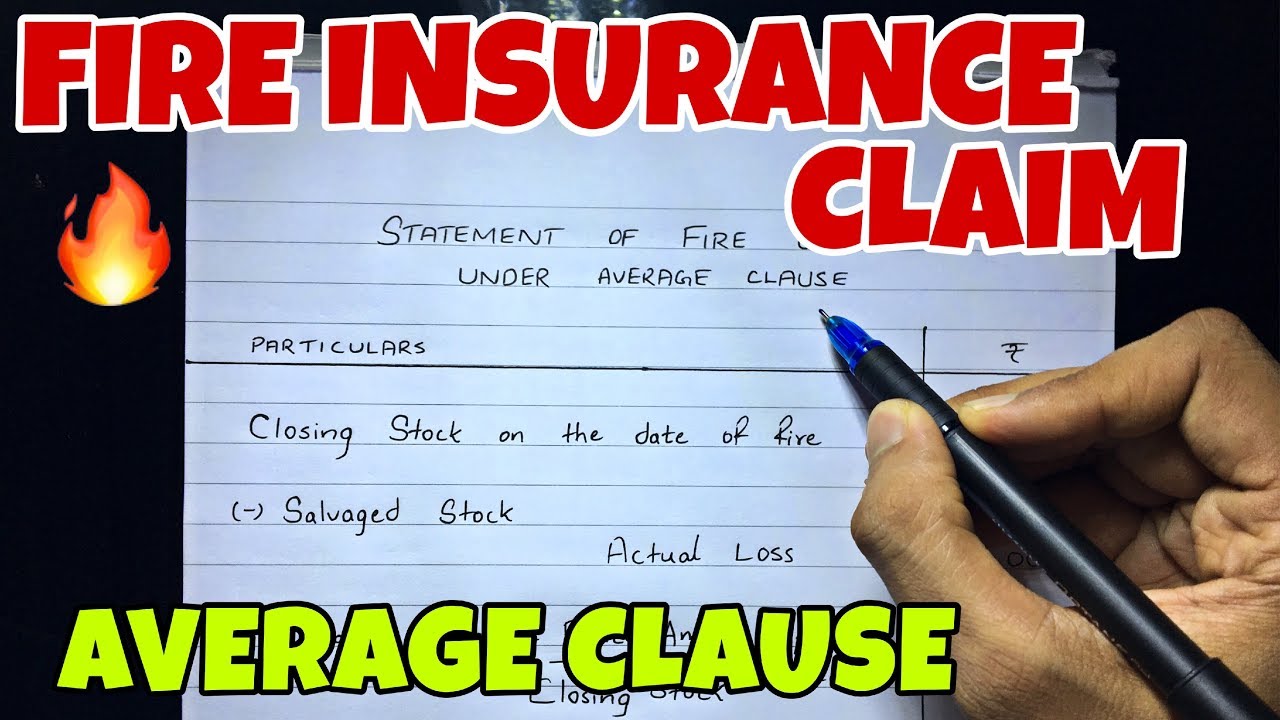 Fire Insurance Claim Problem 4 - Average Clause -By Saheb Academy