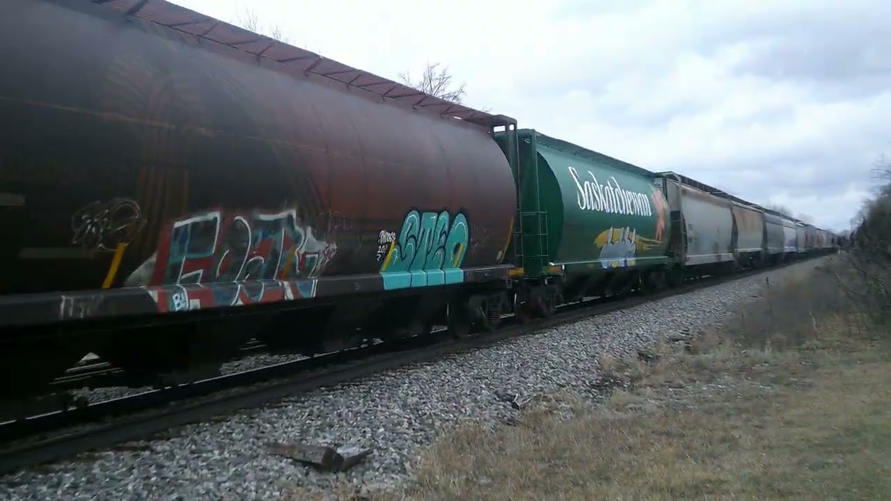3/7/26 CN grain train westbound with some special grain cars