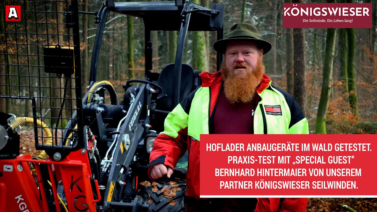 Funkseilwinde mit hydraulischem Antrieb für Hoflader, Teleskoplader, Radlader, Frontlader
