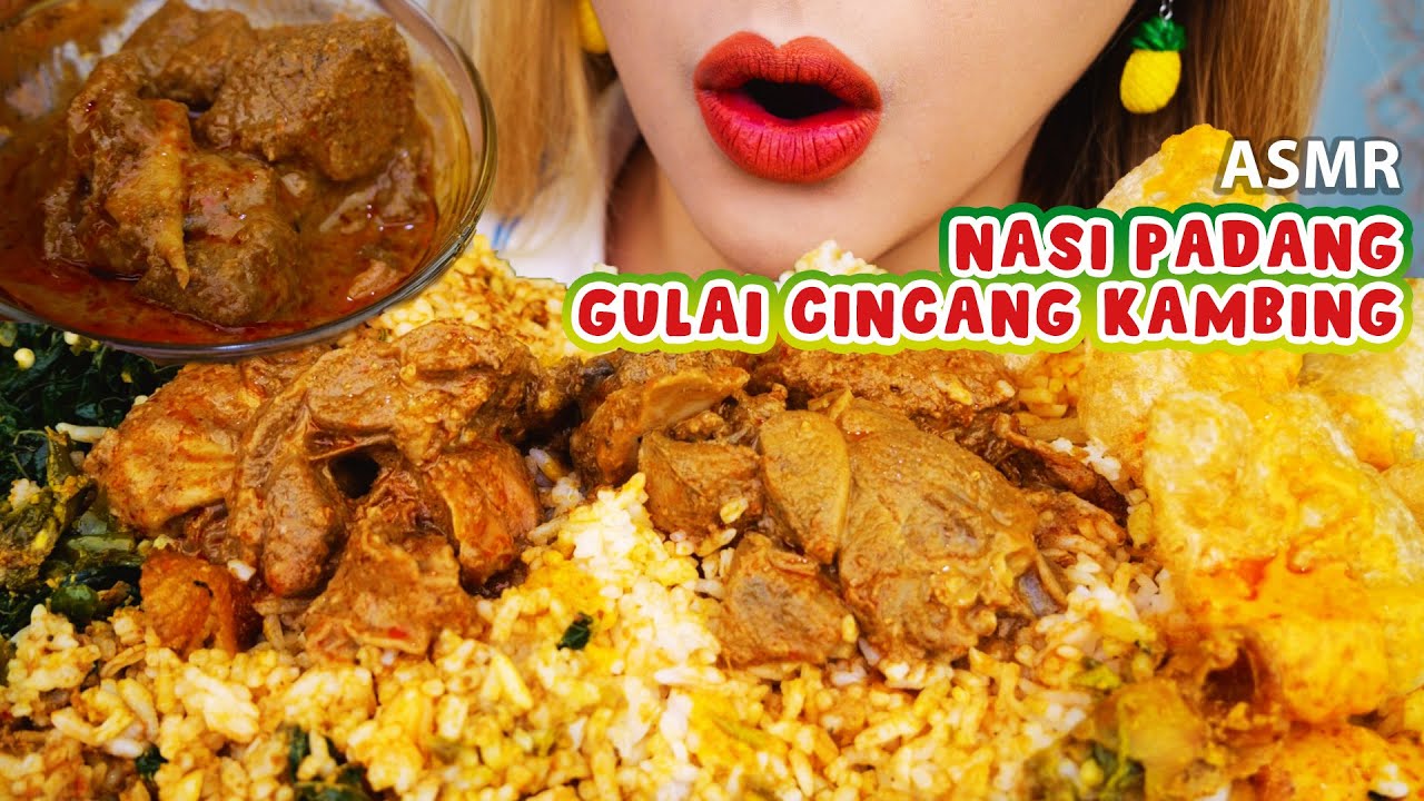LEHER AUTO TEGANG🤣 ASMR NASI PADANG GULAI DAGING CINCANG KAMBING‼️ | ASMR Indonesia