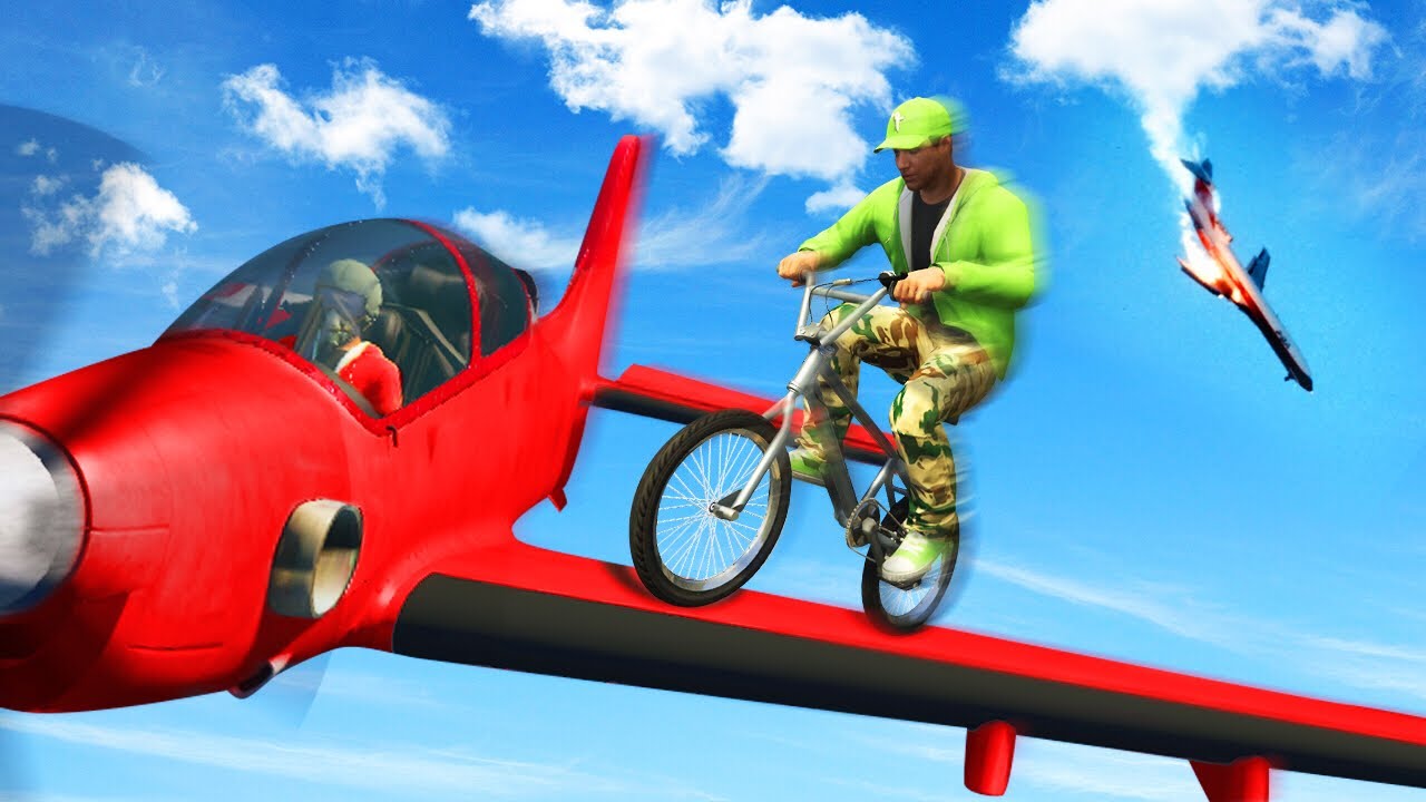 Крылосерфинг на скорости 350 миль в час! (Смешные моменты GTA 5)