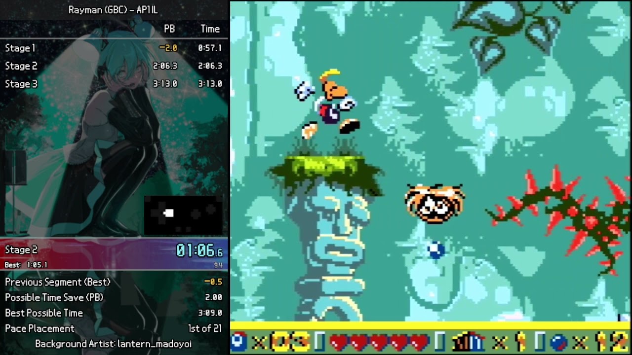 Rayman (GBC) Ancient Forest IL Speedrun in 3:09.256