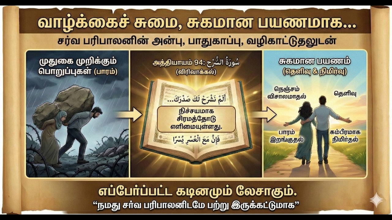 V175 - வாழ்க்கைச் சுமை, சுகமான பயணமாக... | அத்தியாயம் 94 - விரிவாக்கல் (سورة الشرح)