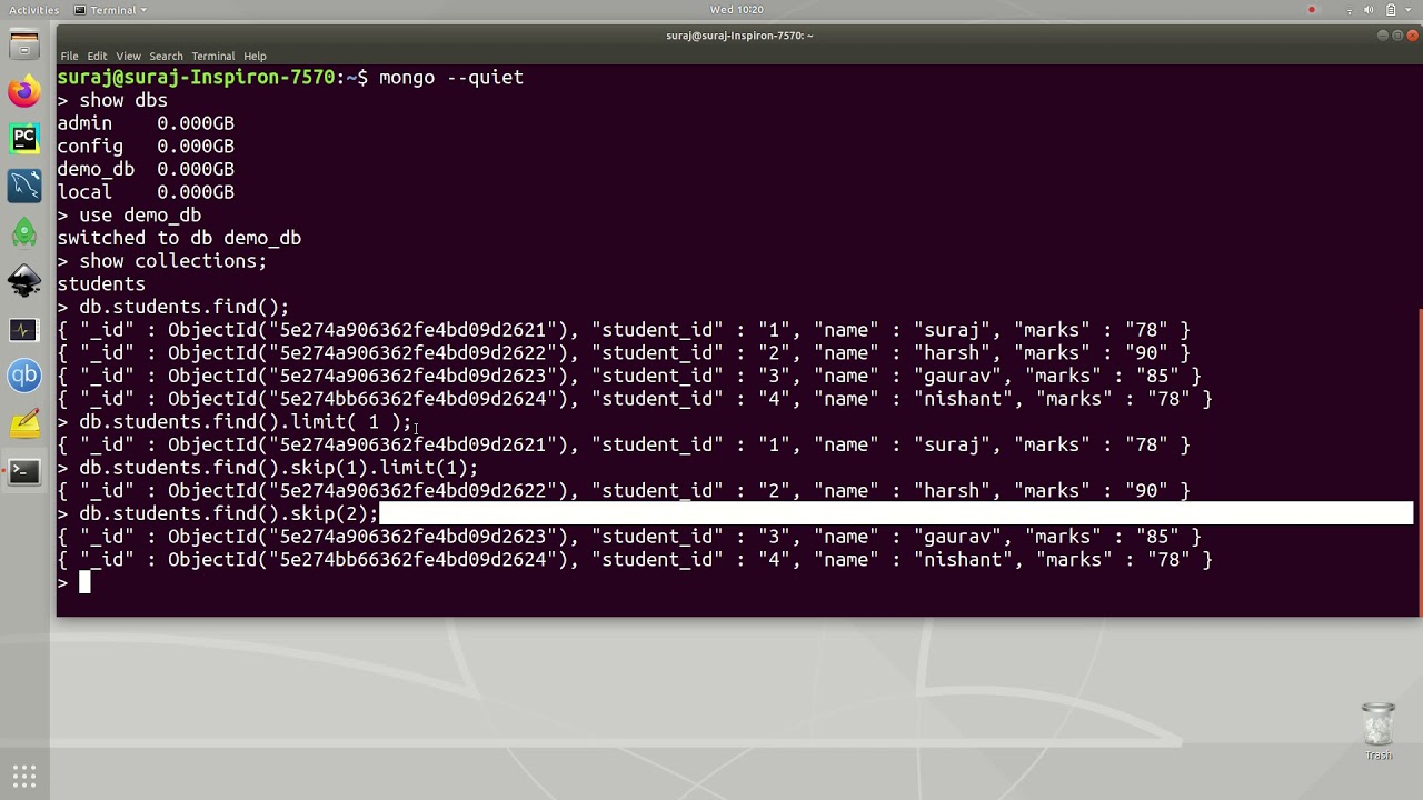 MongoDB Tutorial 12 : LIMIT and SKIP function