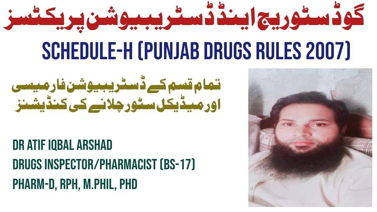 Good storage and distribution of medicine ( Schedule-H) Punjab Drug Rules 2007