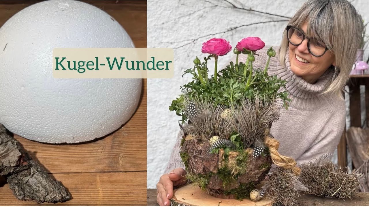 Aus einer Styroporkugel wird natürliche Deko🌸