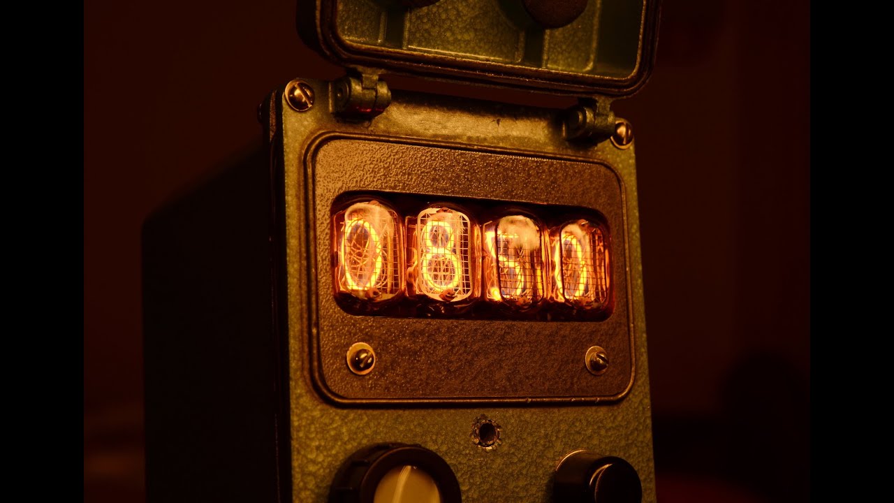 Military style IN-12 Nixie clock & thermometer