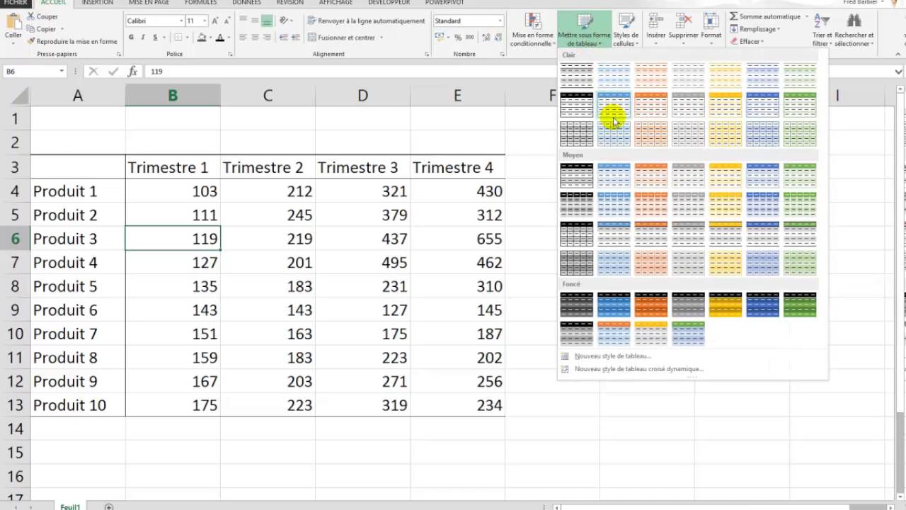 Excel : Comment mettre un tableau en forme ?