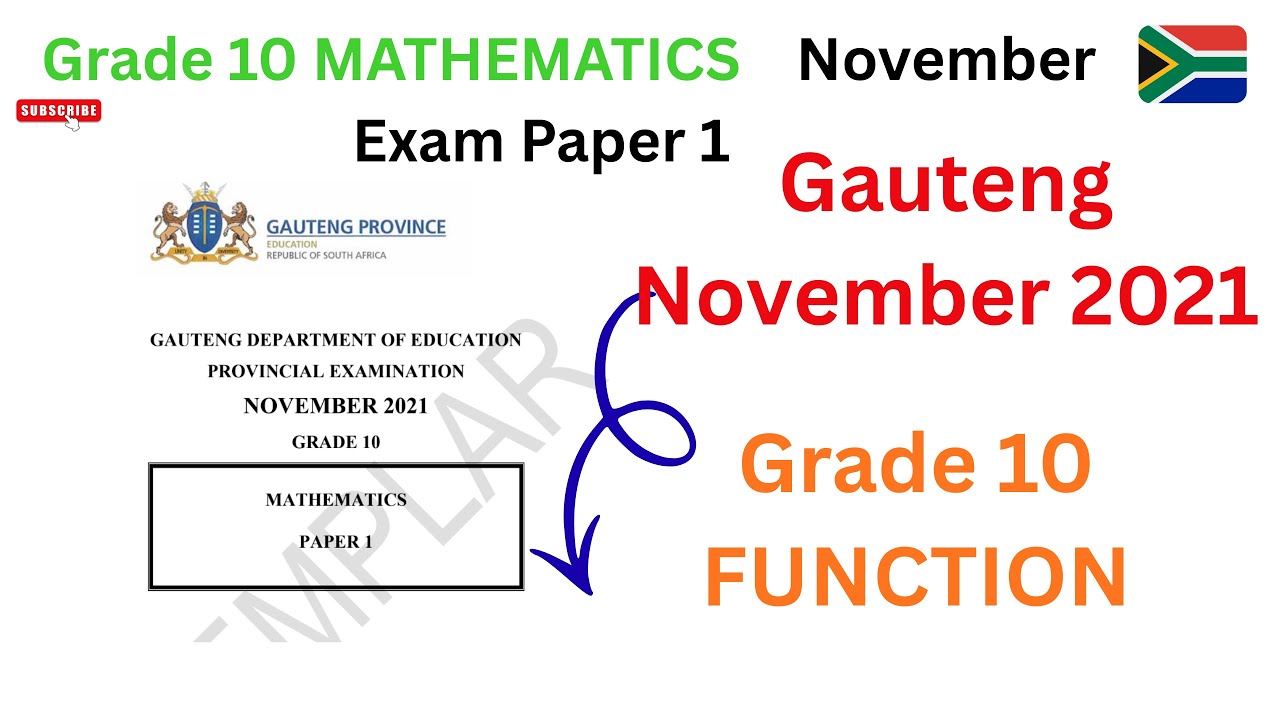 Functions Grade 10 Gauteng November Exam 2021