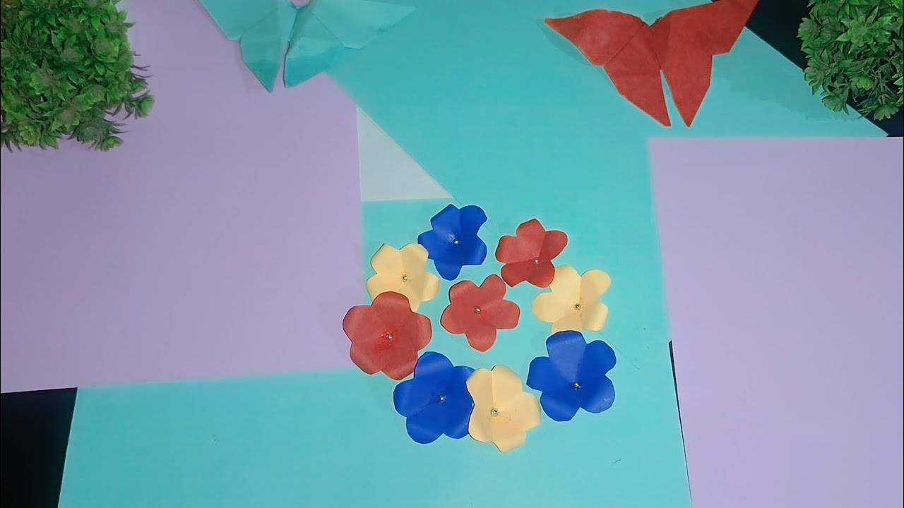 How to make Easy A4 Paper Flowers 🌸 | DIY Paper Craft 6x6 cm #waste2wowart