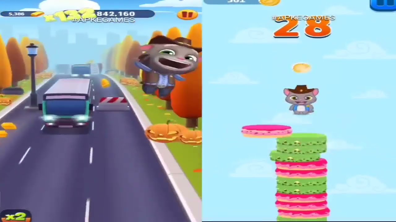Talking Tom Gold Run vs Talking Tom Cake Jump Gameplay Android ios 