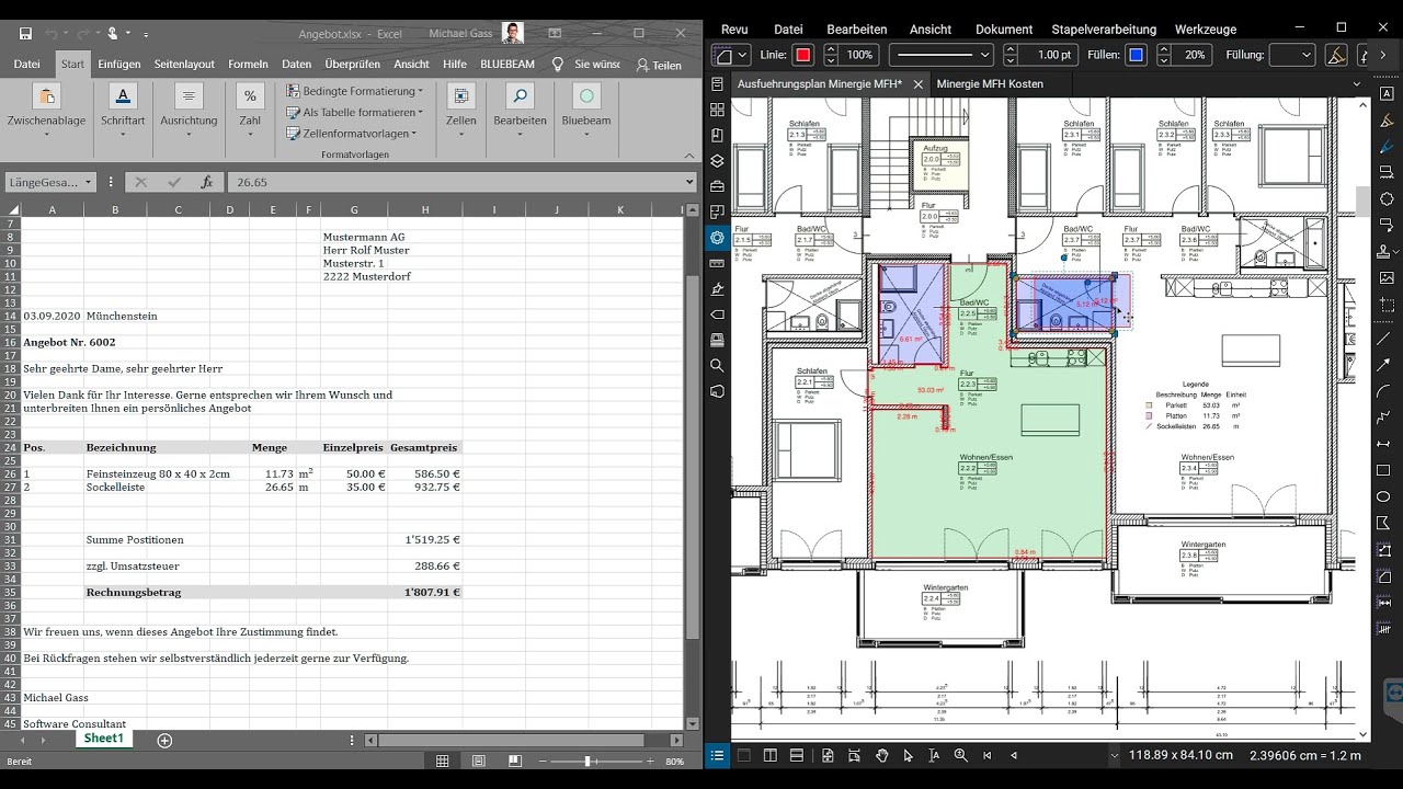 Bluebeam Revu Webinar: Mengen- und Massenermittlung mit Revu 20