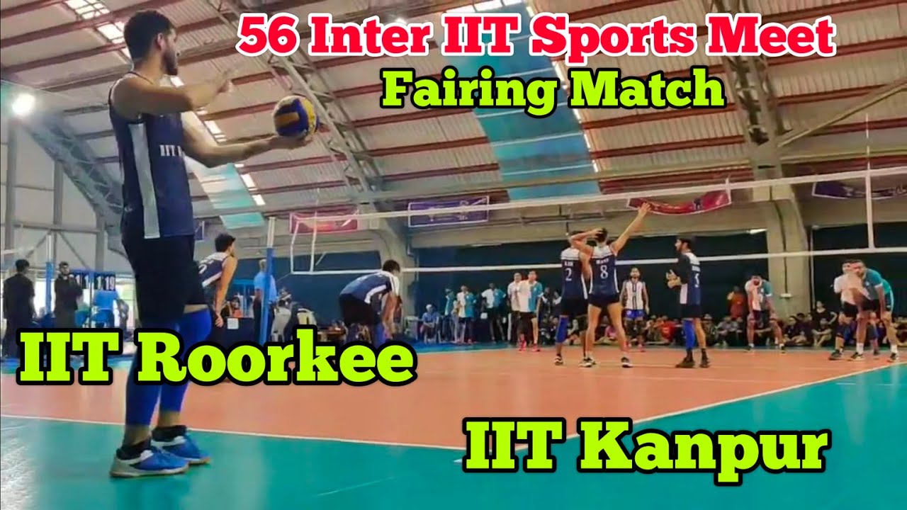 IIT Roorkee vs IIT Kanpur high voltage volleyball match inter IIT sports meet Bombay 2023