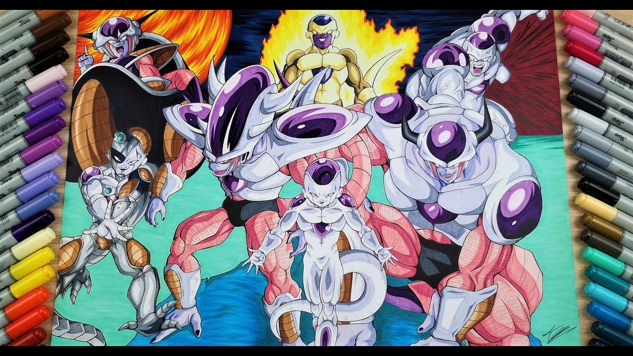 Drawing all Forms of Frieza | Part 2 (coloring)
