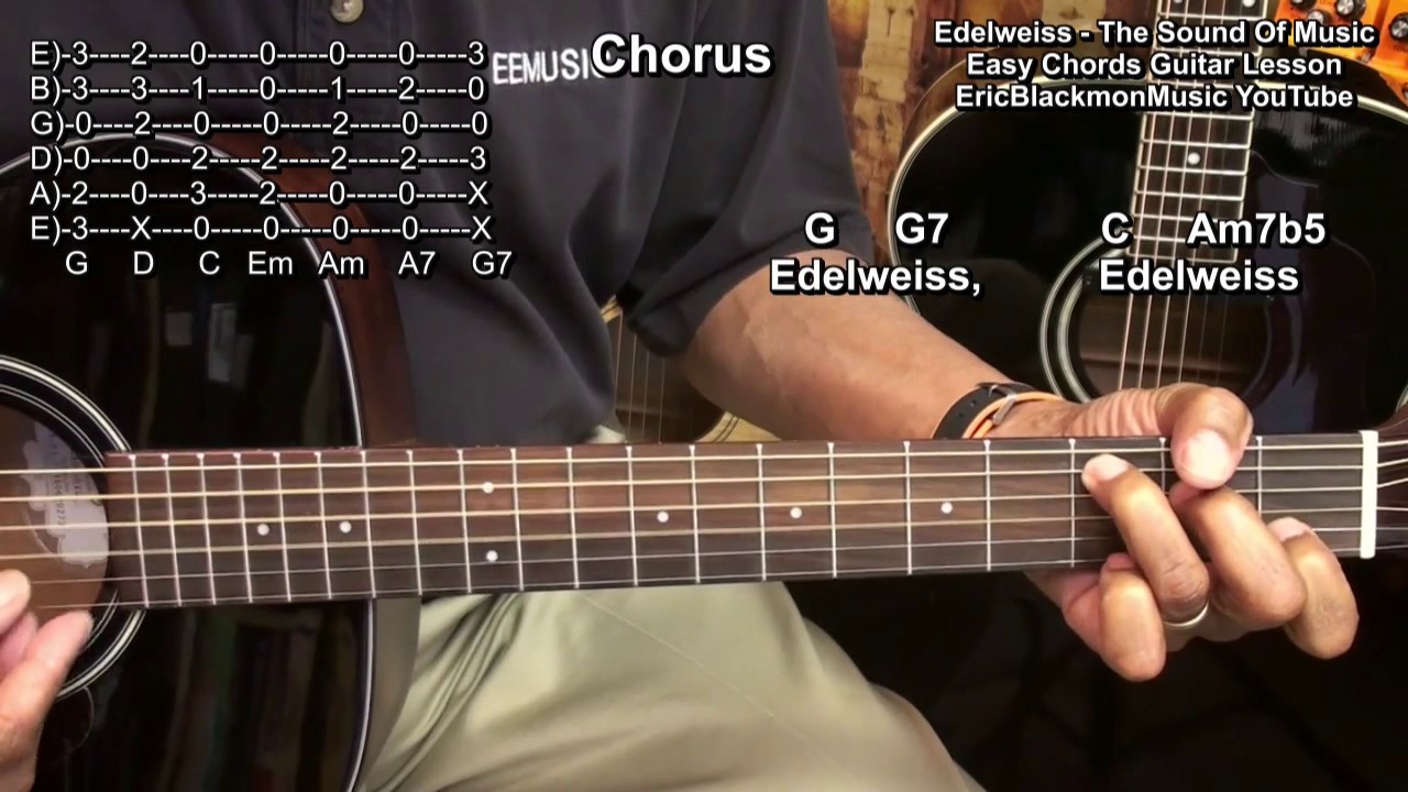 EDELWEISS The Sound Of Music Rodgers & Hammerstein Guitar Lesson @EricBlackmonGuitar