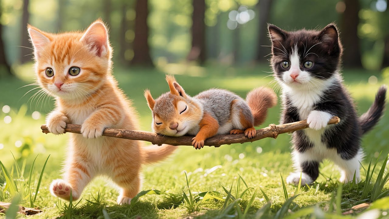 💖🐿️ Sweet Kitten Rescue: Saving a Little Squirrel’s Life 🐱