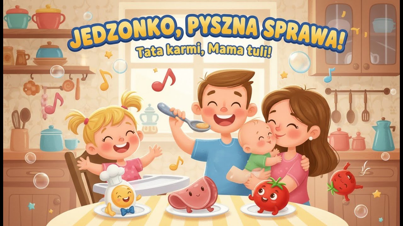 Jedzonko Mniam Mniam 🎺🥑 | Piosenka dla dzieci o jedzeniu | Śniadanie: jajko, pomidor, awokado