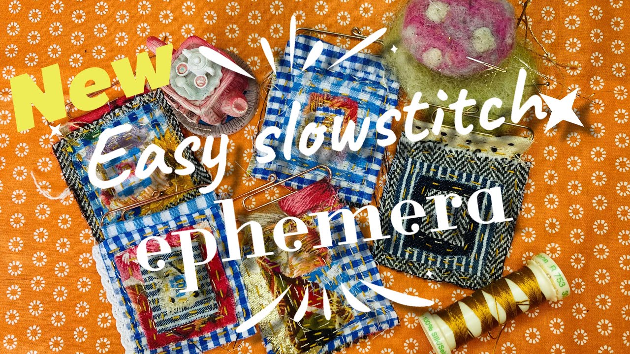 Easy slow stitch ephemera Use up those scraps paperclips PROCESS VIDEO