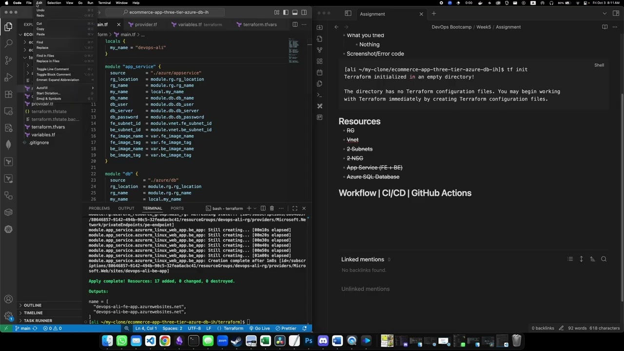 devops week5 day5 PART 3: EXTRA assignment - building infrastructure with Terraform using modules
