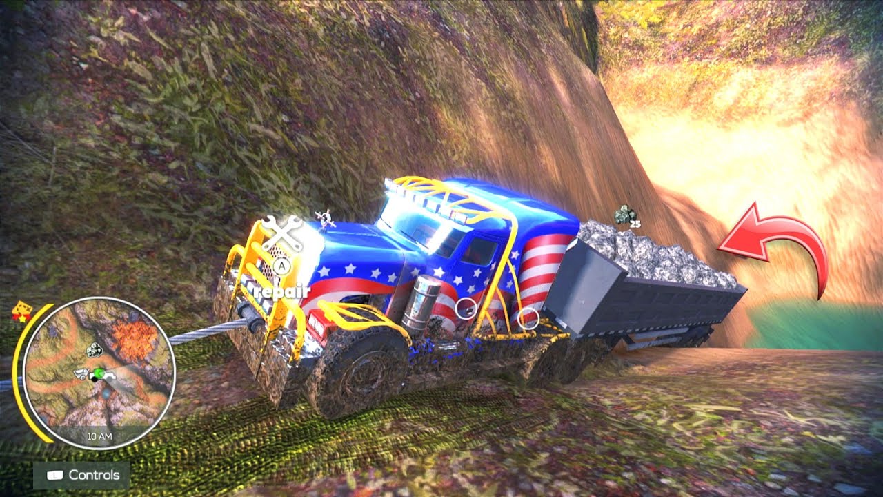 Can Maximus Truck Pull Loaded Trailer From Ditch | Off The Road Unleashed Nintendo Switch Gameplay