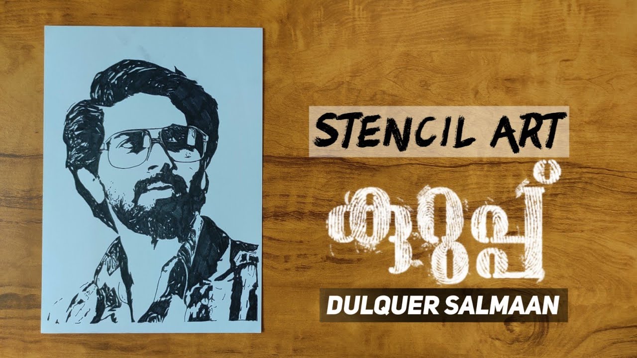 Kurup Stencil Art | How to Draw Dulquer Salmaan | Drawing Malayalam @DQSalmaan