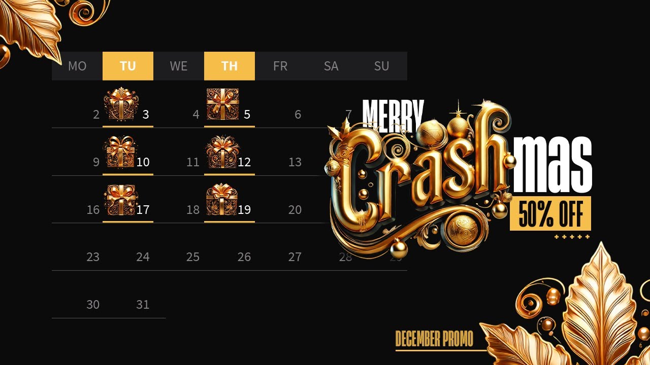Merry Chrashmas 🎁 50% Off - Crash Games 💥 GoldenRace