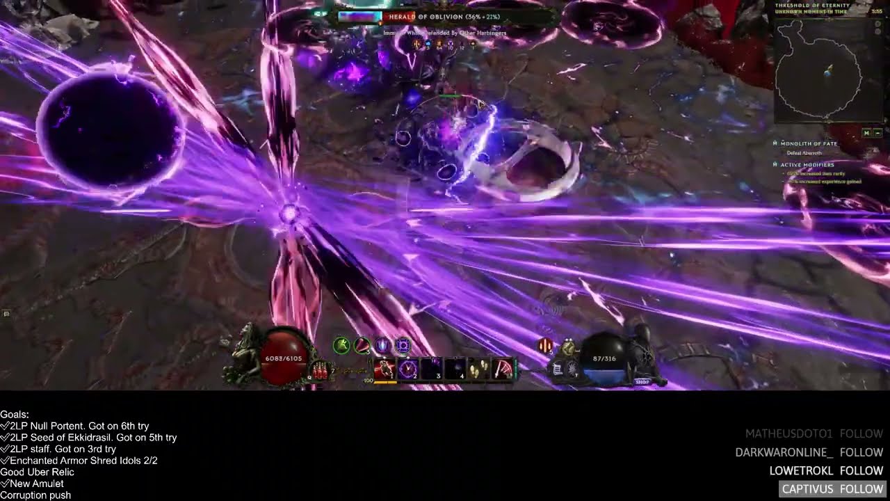 Last Epoch: Multistrike Smite Void Knight - Uber Aberroth after some upgrades