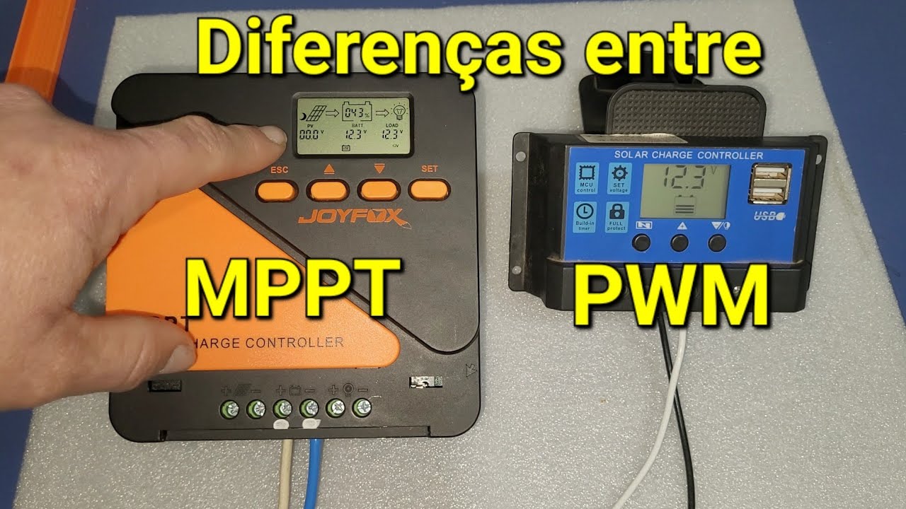 Diferenças entre controladores de carga MPPT JOYFOX PWM AZULZINHO 