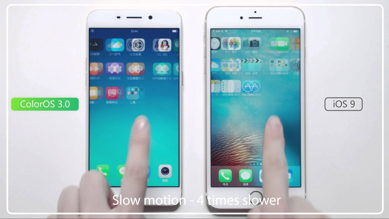 OPPO F1 Plus ColorOS 3.0 comparison with iPhone