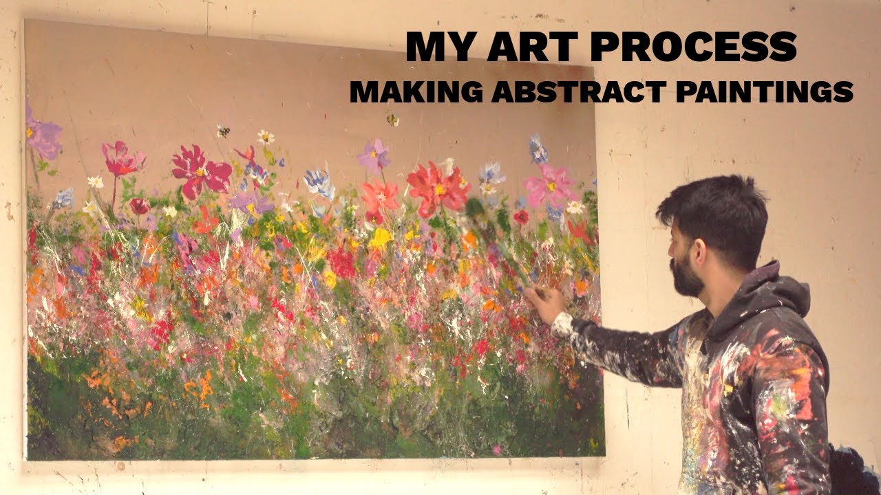 Abstract Painting Process | Large Canvas Studio Work