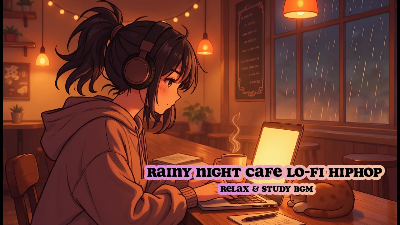 Rainy Night Cafe Lo-fi Hip Hop | Relax & Study BGM