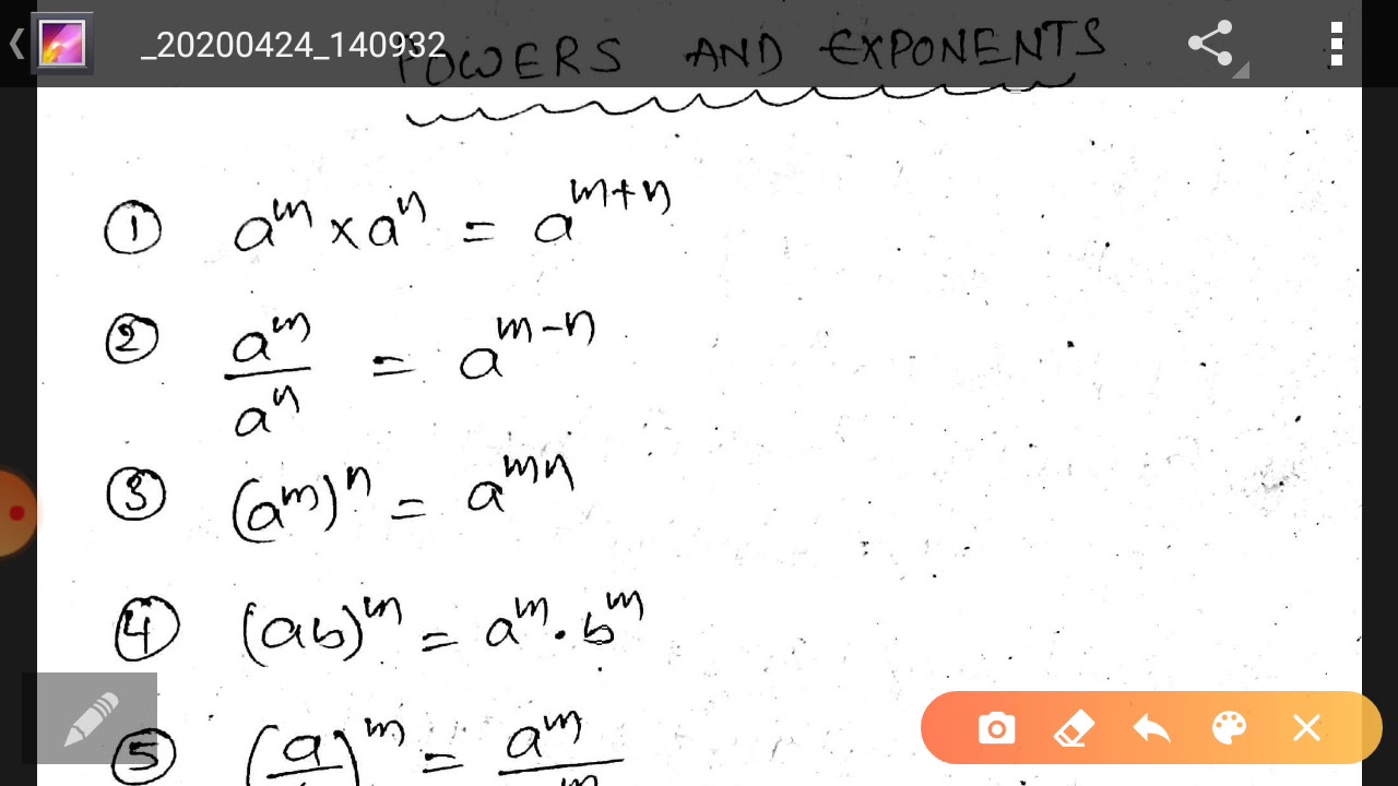 Maths / Formulas / Powers and Exponents Formulas /