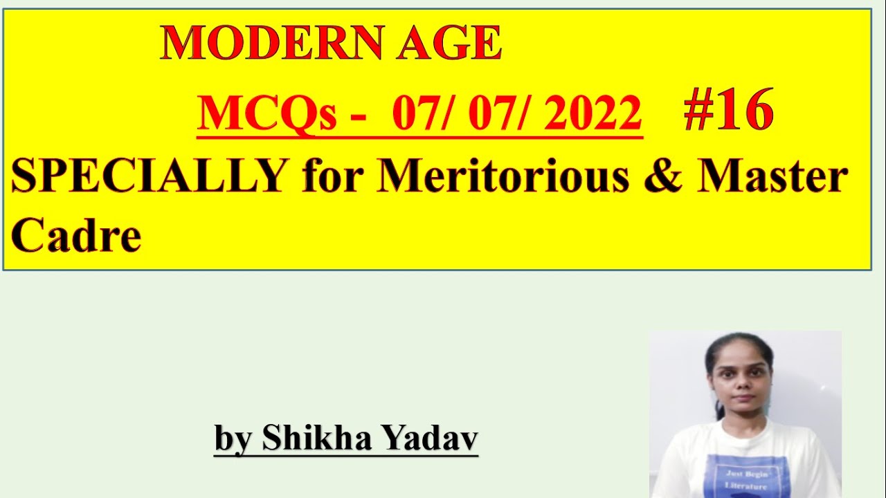 MCQs -MODERN AGE