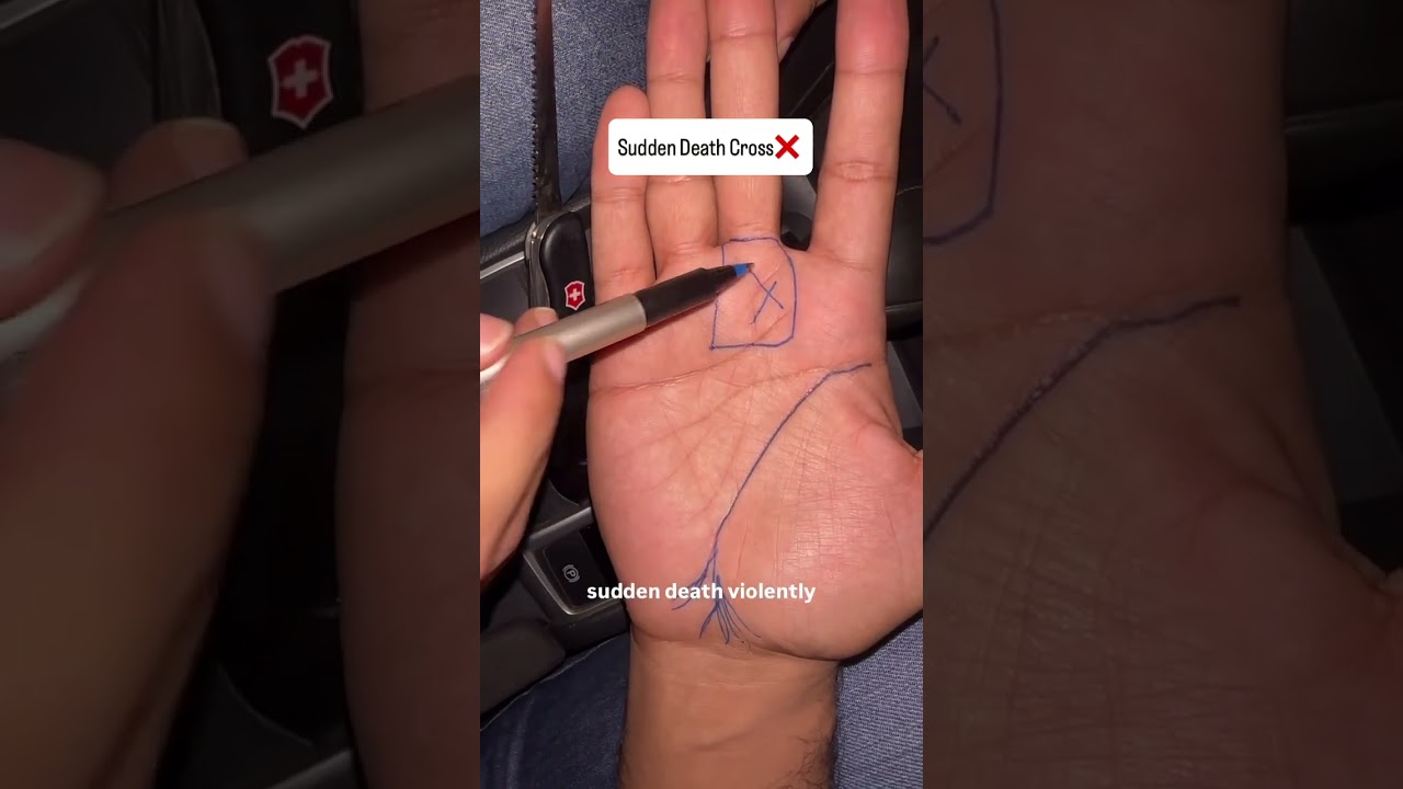 Sudden death cross in hand #palmistry #reels #viral #instagood #shorts #art #foryou #death #learn
