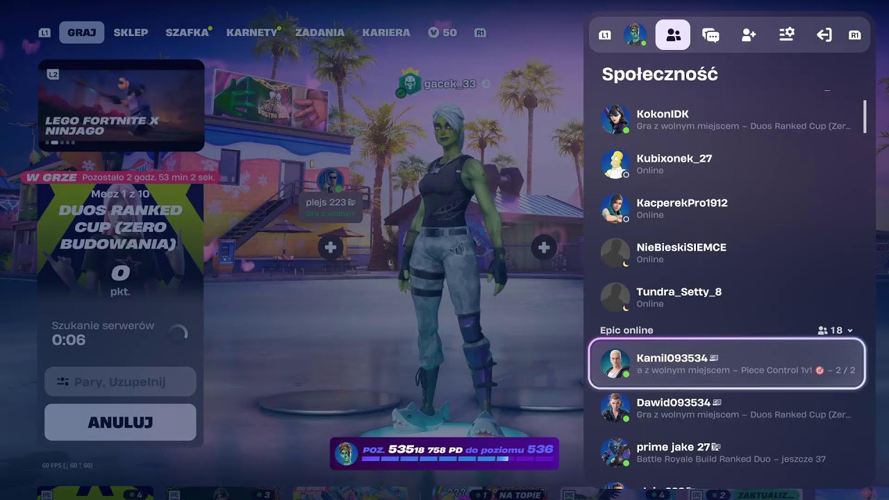 Live fortnite gramy z widzami realod